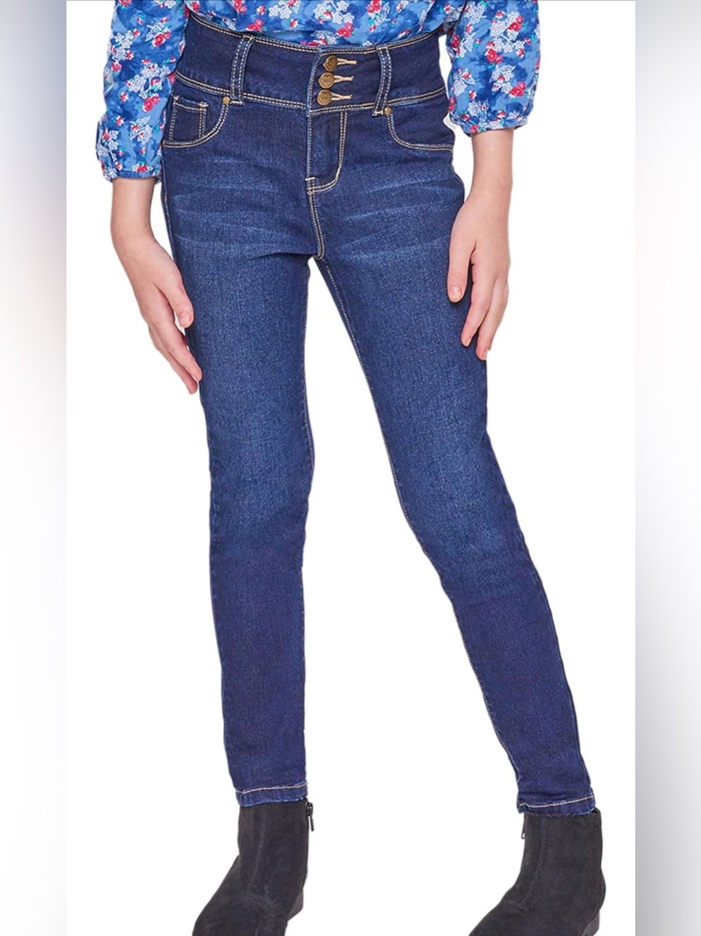 YMI Dark Blue High-Rise Skinny Jeans for Kids